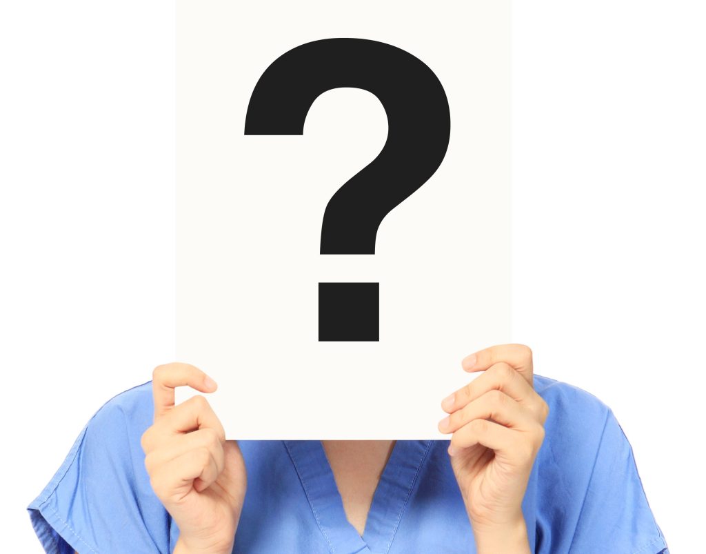 Article of central catheters dysfunctions showing a nurse person with a question